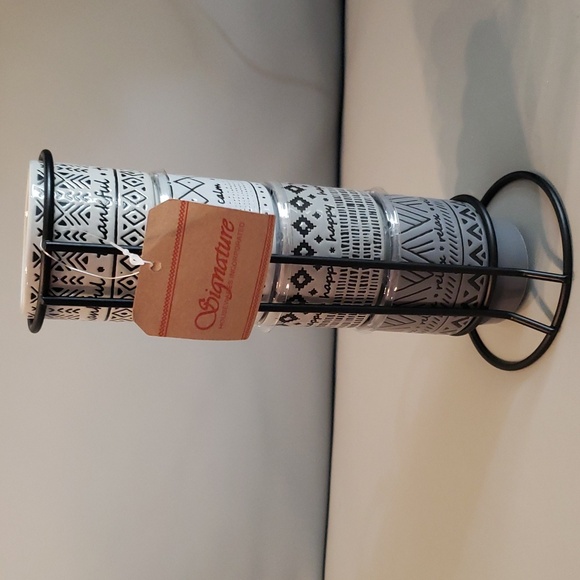 Thankful be calm happy relax stacking espresso mugs tower NWT - Picture 7 of 7